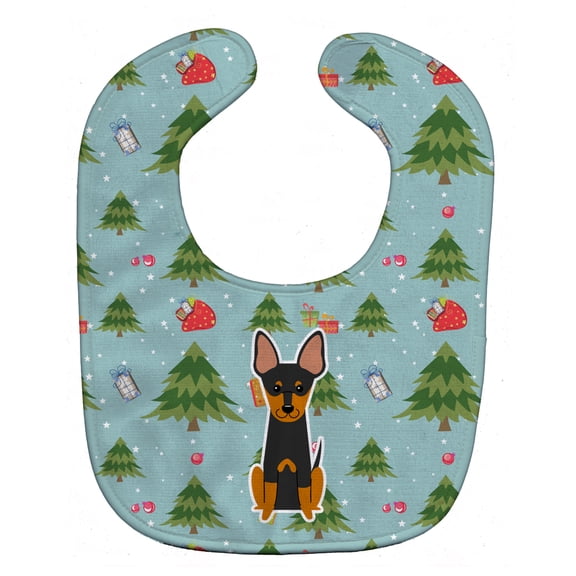 Christmas English Toy Terrier Baby Bib