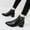 Dark Gray, variant on Jsaierl Ankle Boots for Women Chunky Block Heel Side Zipper Pointd Toe Suede Fall Winter Bootie Shoes