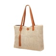 thumbnail image 3 of amagogo Women Shoulder Bag Casual Tote Linen Shoulder Purse for Vacation Travel Work brown, 3 of 9