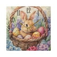 thumbnail image 5 of WOBOGO Easter Bunny Wall Clock 7.78 Inch Battery Operated Silent Unit Square Rustic Vintage Style for Home Bedroom Office Black Pointer, 5 of 8