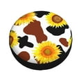thumbnail image 3 of Gaeub Cow Print Sunflower 14-17in Tire Cover, Spare Tire Cover, for Camper Caravan, Trailer, Car, Truck, SUV, Jeep - 17 inch, 3 of 9