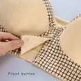 thumbnail image 5 of Bigersell Womens Plus Size Wireless Bras - Front Closure Bras for Old Women No Underwire - Seniors Comfort V-Neck Snap Front Push up Padded Bras Full-Figure Style D-B-1 Beige 52, 5 of 9