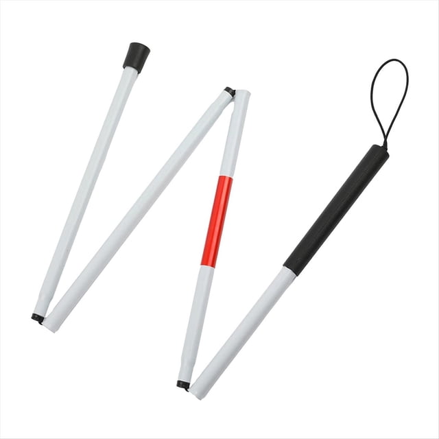 Folding Blind Cane Walking Stick with Red Reflective Tape for the Blind and Visually Impaired People,48 Inch Cane,1 x Folding Blind Cane Walking Stick