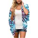 thumbnail image 2 of Puntoco mujeres impresión tops gasa playa kimono largo cardigan blusa chal tops prendas de vestir Puntoco Puntoco-1, 2 of 9