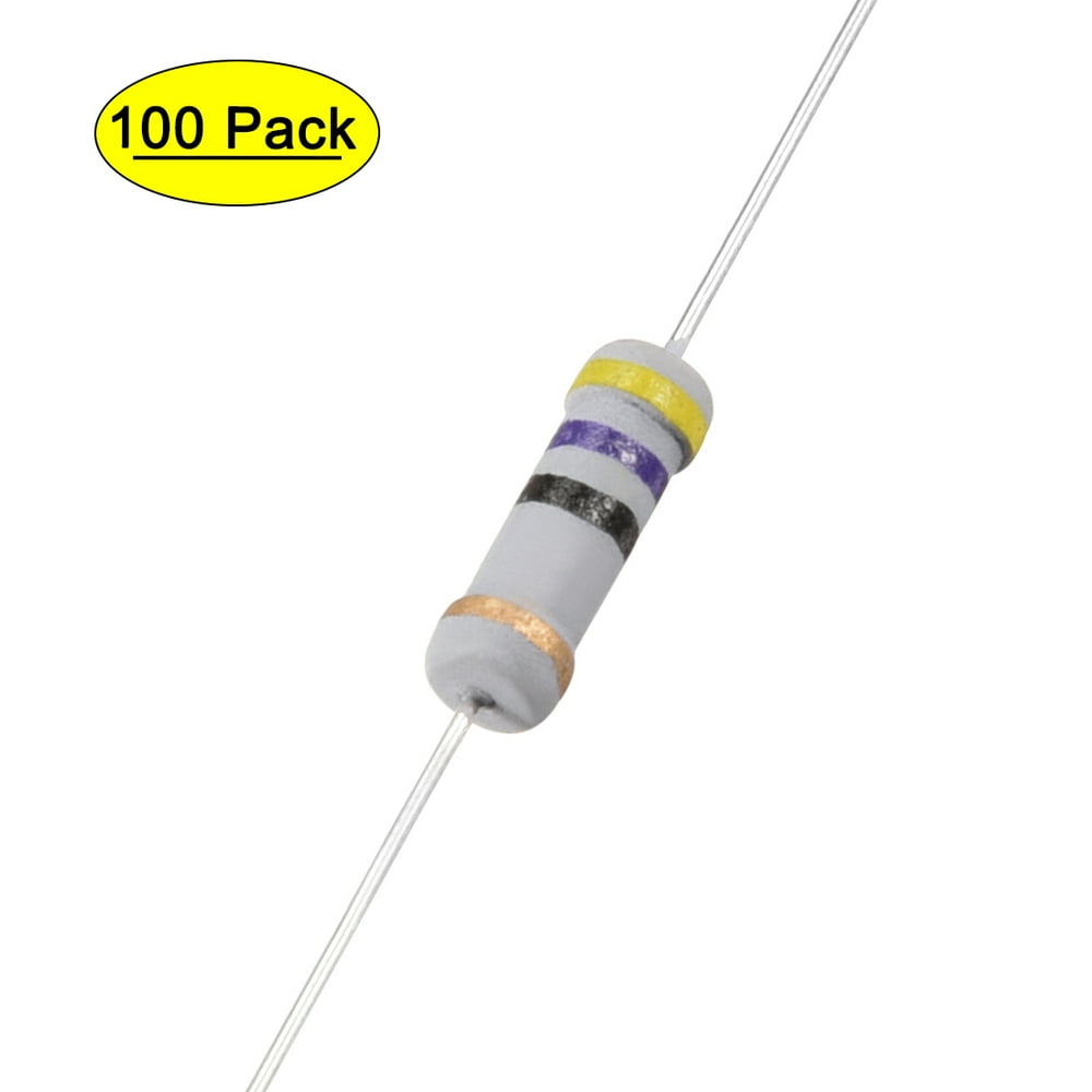 1W 47 Ohm Carbon Film Resistor 5% Tolerance 4 Color Bands Fixed ...