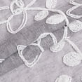 thumbnail image 4 of Dainty Home Rita 3D Floral Chenille Embroidered Solid Sheer Linen Look 76" x 96" Window Curtain Panel Pair in Silver, 4 of 5