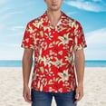 thumbnail image 2 of Xecao Lilies Flowers print Hawaiian shirt - a stylish short-sleeve button-down for men, perfect for casual beach and tropical outings., 2 of 9