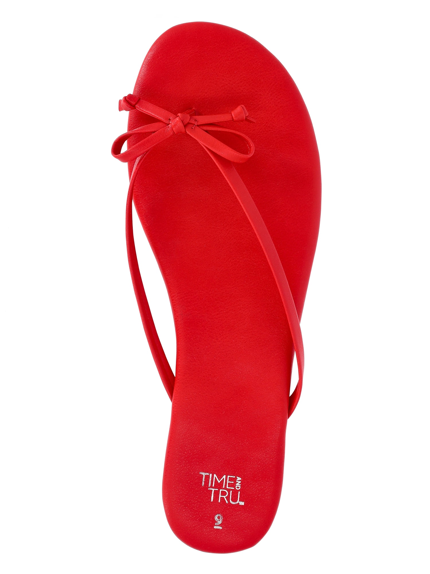Time and Tru Women's Barely There Bow Thong Sandals