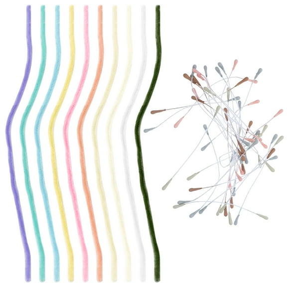 UPOUART 10pcs Bendable Thick Pipe Cleaners Assorted Colors Polyester Craft Sticks for Projects and Kids Crafts