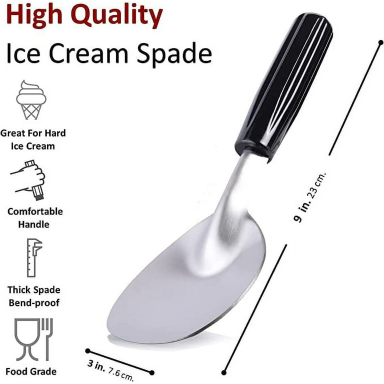 Ice Cream Spade - Stainless Steel Ice Cream Paddle for Hard or Creamy Ice  Cream - Ice Cream Scoop with Comfortable Plastic Handle - Heavy Duty  Strong