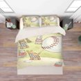 thumbnail image 1 of 3D Cartoon Oso Béisbol Funda de edredón Set Ropa de cama Set Funda nórdica Fundas de almohada, 1 of 3