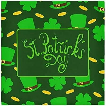 

Bestwell 1 pcs St Patrick s Day Clover Cloth Napkins Oversized Washable Reusable Polyester Dinner Table Napkins for Family Restaurant Party Decor 20 x20
