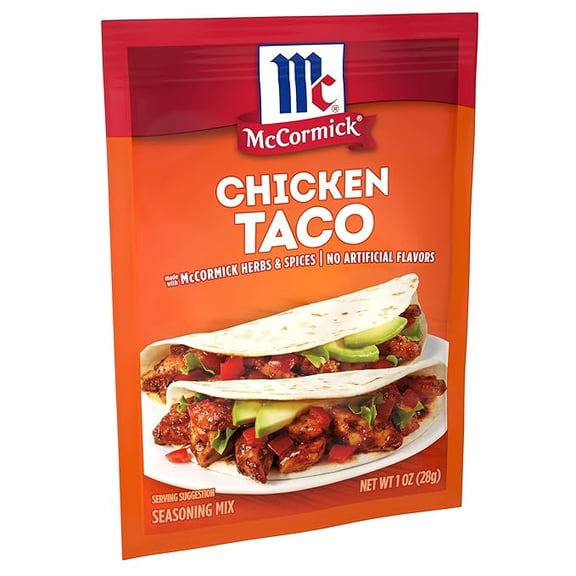 (2 pack) McCormick Chicken Taco Seasoning Mix, 1 oz
