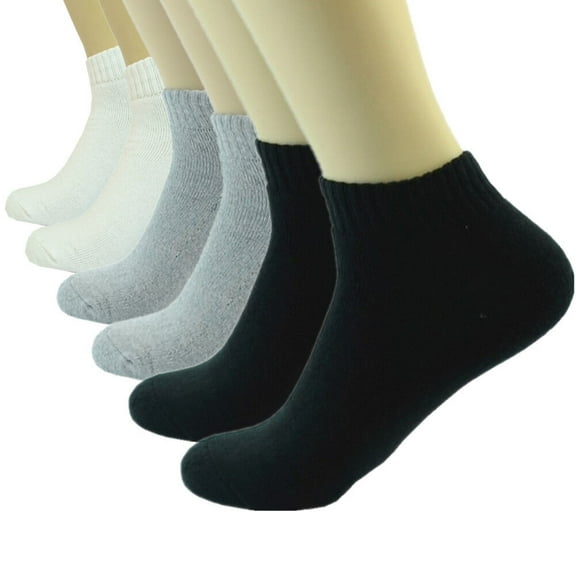 3-9 Pairs Ankle Quarter Mens Sport Plain Athletic Casual Cotton Socks Size 9-13