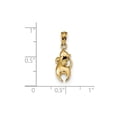 thumbnail image 2 of 14k Yellow Gold Cat with Satin Bow Pendant, 2 of 2