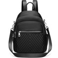 thumbnail image 1 of Dinheiro Mochila Mujer Bolso Bandolera 2 en 1 Mochila de Nylon Impermeable Mochila Escolar Pequeña Mochila Antirrobo para Uso Diario Escuela Viajes Senderismo Trabajo Negro, 1 of 5
