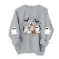 thumbnail image 4 of Meichang Halloween Crew Neck Sweatshirt Women Ghost Graphic Sweatshirts Oversized Long Sleeve Pullover Holiday Party Sweatshirt, 4 of 5