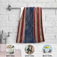 thumbnail image 4 of USA Flag Statue of Liberity Hand Towels 2 PCS, Fourth of July Independence Kitchen Towel Ultra Soft and Highly Absorbent,Decorative Fingertip Face Towel for Bathroom Hotel, 28.3"x14.4", 4 of 4