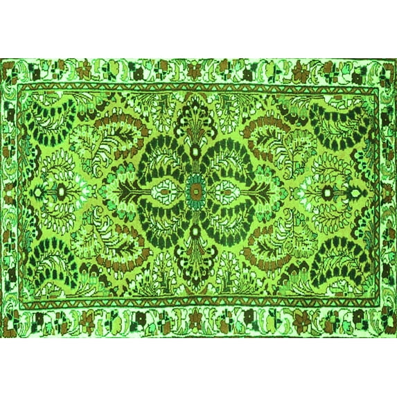 Ahgly Company Indoor Rectangle Persian Green Traditional Area Rugs, 2' x 3'