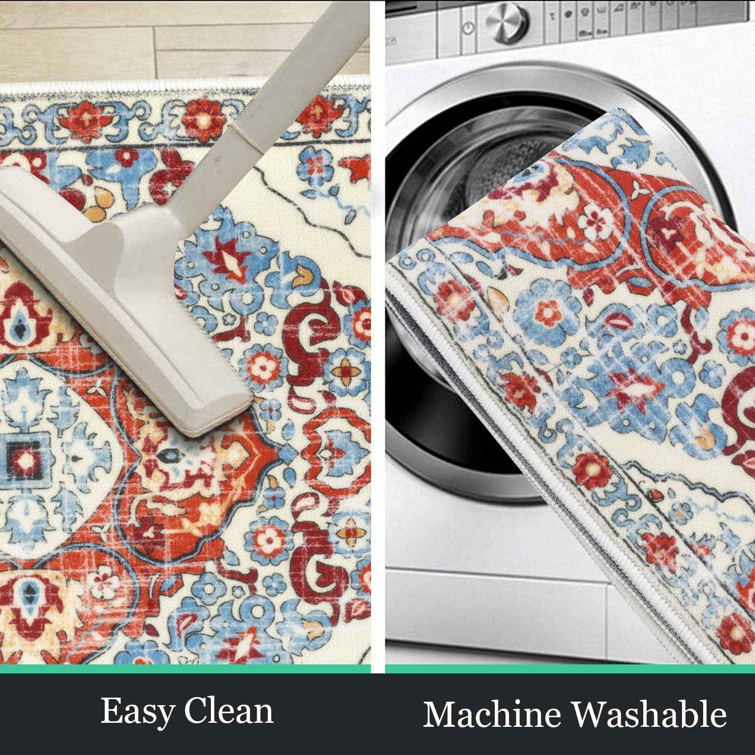 Farmhouse Kitchen Rugs Sets of 3 Non Slip Washable Kitchen Rugs and Mats Boho Kitchen Mats for Floor Kitchen Runner Rug Kitchen Carpet Rug Runner for Hallways Kitchen Laundry
