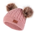 thumbnail image 1 of Sonducket Bufanda Conjunto de gorro y guantes para niños Gorro de punto Gorro Delicados productos para niños Estirable Clima frío Cómodo Bufanda rosa Sombreros bola de pompón marrón rosa, 1 of 6