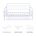 thumbnail image 5 of paproos Vintage Metal Daybed with Trundle, Heavy Duty Steel Slat Support Sofa Bed Frame, Steel Daybed for Bedroom Guest Room, White, 5 of 7