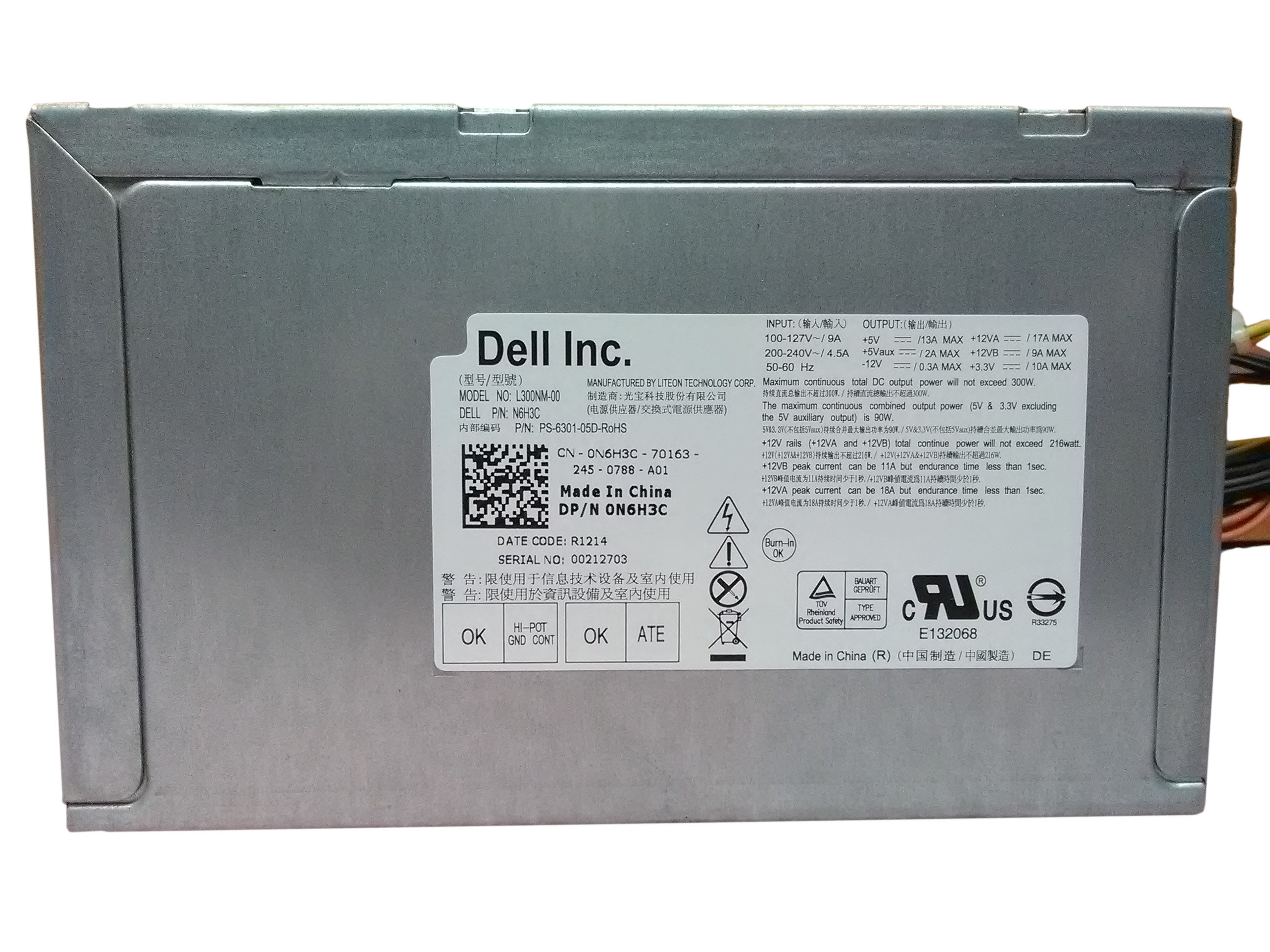 Replacement Power Supply For Dell N6H3C L300NM-00 | For Inspiron 620, Vostro 260, 420 Mini Tower PCs