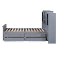 thumbnail image 6 of [Luckynote]Twin Size Wood Platformbed with Vertical All-in-One Cabinet and 4 Drawers on each side, Gray, 6 of 10