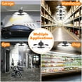 thumbnail image 6 of 2 Pack LED Garage Lights, 160W 18000LM 6500K Deformable LED Garage Ceiling Light Shop Lights with 5 Adjustable Panels for Garage Workshop Basement Support E27 Screw Socket, 6 of 6