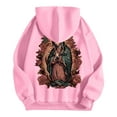 thumbnail image 5 of NinXxx Women's Word Graphic Hoodie Sweatshirt Long Sleeve Pullover Top Pink M, 5 of 5