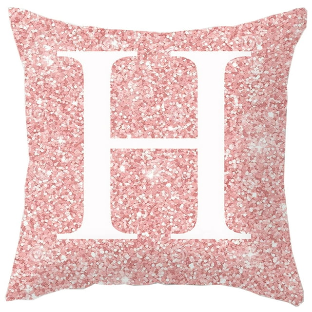 Letter Throw Pillow Cover Decorative Alphabet Pillow Case Cushion Cover for Home