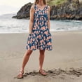 thumbnail image 4 of A-Line Dresses for Womens Wrap Dress Floral Sleeveless Fashion Casual Summer Wedding Guest V Neck Sundress with Pockets, 4 of 5