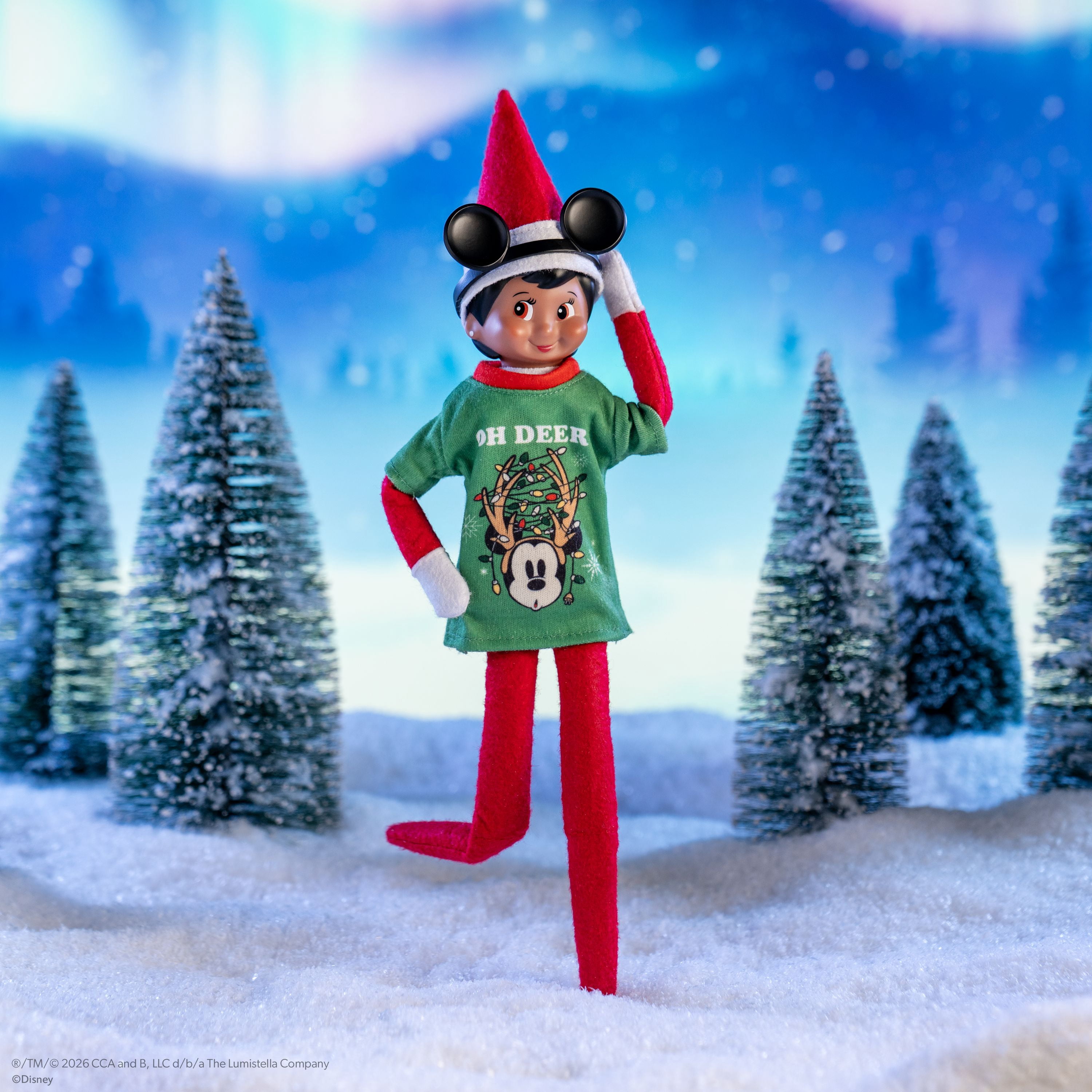 The Elf on the Shelf Disney Mickey Mouse Oh Deer T-Shirt and Ears Headband - Scout Elf Not Included