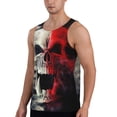 thumbnail image 2 of Pofeuu Red And White Screaming Demon Skull Print Men's Workout Tank Tops Sleeveless Muscle Gym Shirt Quick Dry-Small, 2 of 7