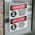 thumbnail image 4 of (2 Pack) Eye And Hearing Protection Required Bilingual OSHA Danger Sign, 4 of 7