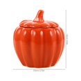 thumbnail image 2 of Pumpkin Shaped Ceramic Jar: Airtight Lid Decorative Porcelain Canister for Loose Leaf Tea Cookies - Festival Party Fall Table Decor, 2 of 3