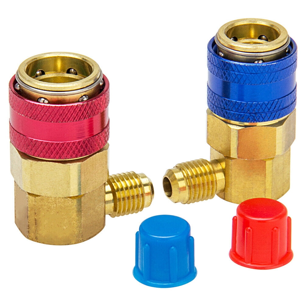 2PCS R134A Quick Connector Adapter Coupler Auto A/C Manifold Gauge Low/High HVAC