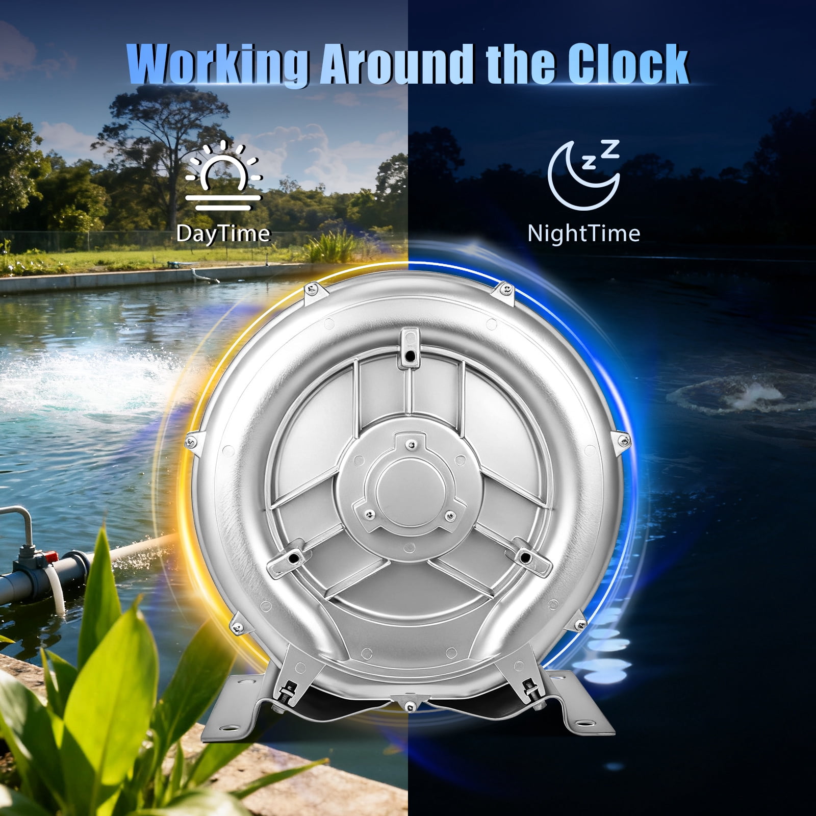 Hemoton Durable Plated Silver Aquarium Circulation Pump with Powerful Airflow