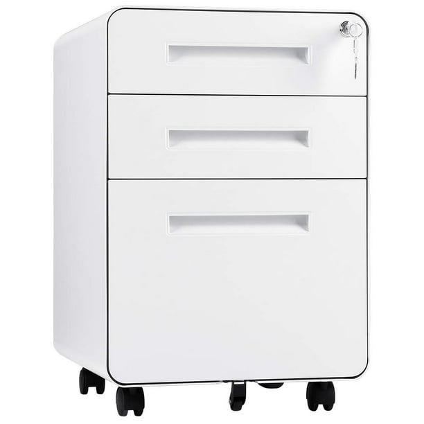 Drawer Metal Vertical File Cabinet, White File Cabinet