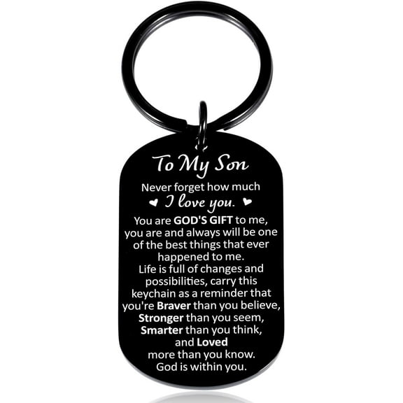 Easter Basket Stuffers for Teen Boys 16-18, Son Gift from Mom, To My Son 16th 18th 21st Birthday Gifts Inspirational Keychain, Son Keychain from Mom Dad, Back to School Graduation Gifts for Son Adult