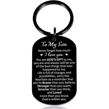 Easter Basket Stuffers for Teen Boys 16-18 Son Gift from Mom To My Son 16th 18th 21st Birthday Gifts Inspirational Keychain Son Keychain from Mom Dad Back to School Graduation Gifts for Son Adult
