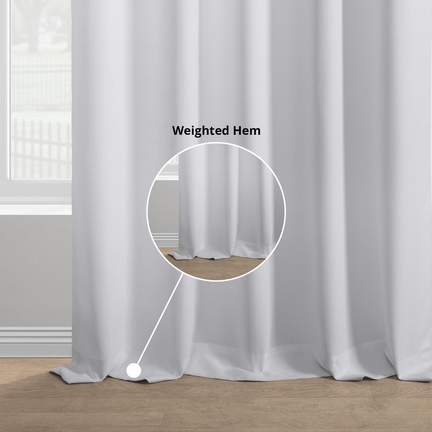 Half Price Drapes Dove White Faux Linen Room Darkening Curtains for Bedroom(1 Panel),50W X 84L