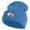 Sky Blue, variant on Embroidered Football Iron on Patch Patched 12 Inch Long Knitted Beanie - Dark Grey OSFM