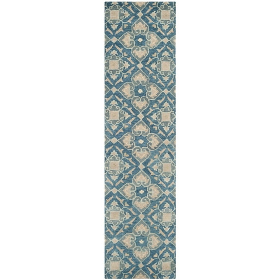 SAFAVIEH Wyndham Jefferson Floral Runner Rug, Blue/Grey, 2'3" x 9'