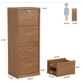 thumbnail image 5 of Tribesigns 4-Drawer File Cabinet, Vertical Filing Cabinet with Lock for A4/F4/Letter/Legal Size Files, Brown, 5 of 8