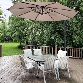 Grand Patio 10 Ft Offset Cantilever Market Patio Umbrella With Crank Walmart Com