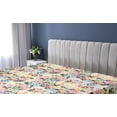 thumbnail image 5 of Ambesonne Floral Design Fitted Sheet, Colorful Outline Rose, Twin Size, Petrol Blue Pale Yellow, 5 of 5