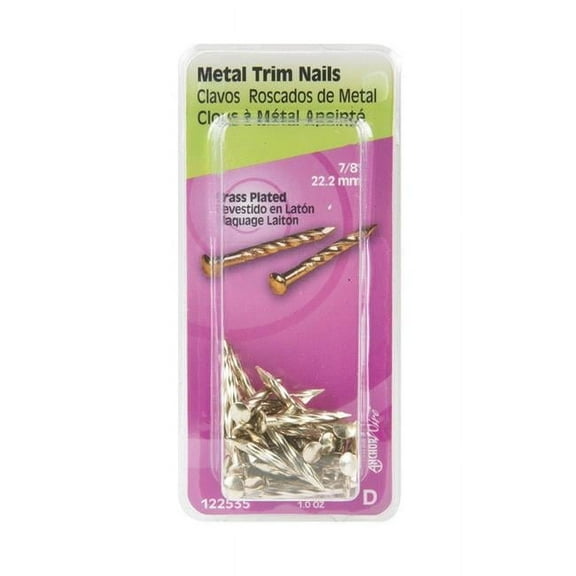 0.9 in. Metal Trim Nails - Brass Plated