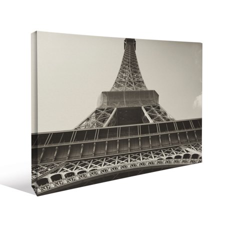 Gallery Wrap Heavyweight Canvas Art Wall Decor Eiffel Tower Black White Paris At 1 5 Feet High By 2 Feet Wide Cnv2218 Walmart Canada