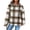 Khaki, variant on Women's Fashion Loose Hooded Pullover Long Sleeve Plaid Sweatshirt with Drawstring Drop Shoulder and Pocket Print,Coffee,2XL